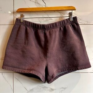Aritzia TNA Burgundy Fleece Sweatshorts